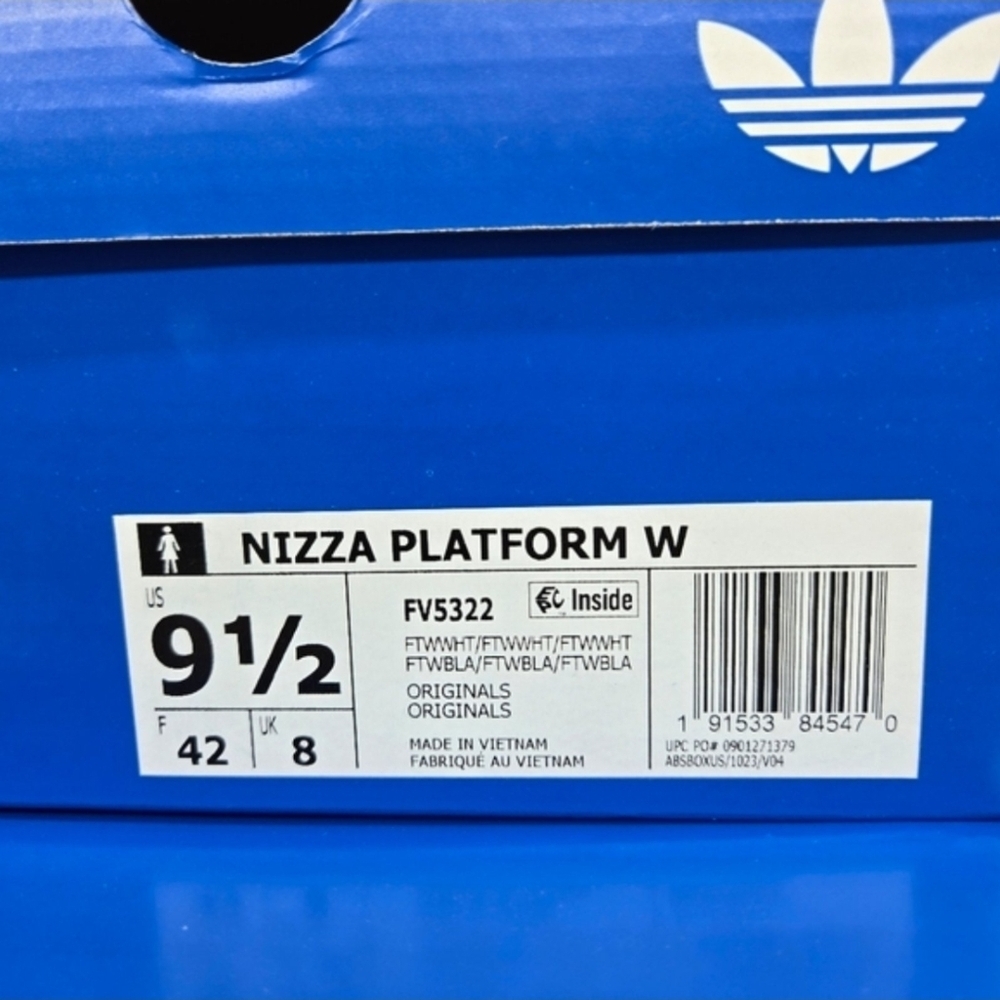 New adidas Nizza Platform Triple White Women's Shoes Size 9.5 - Picture 8 of 8